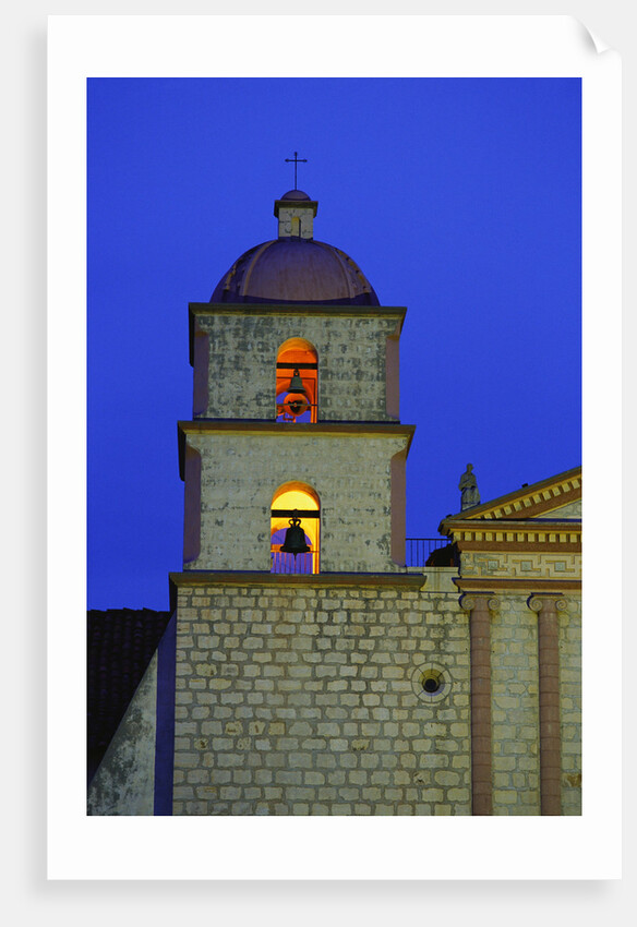 Bell Tower of the Santa Barbara Mission Church by Anonymous
