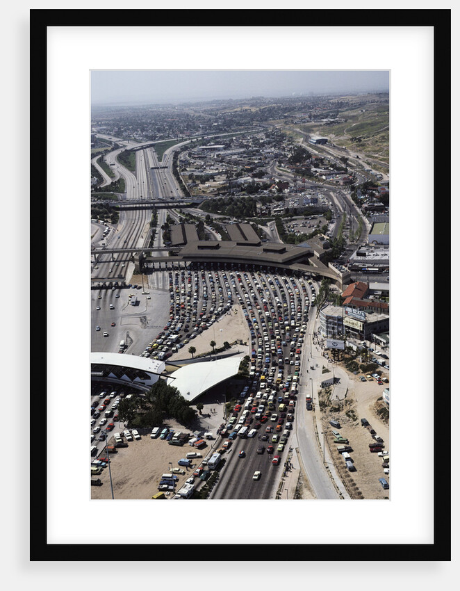 Cars Waiting to Cross United States-Mexico Border by Anonymous