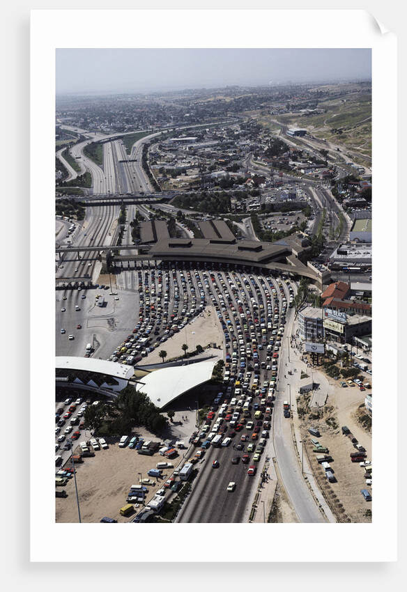 Cars Waiting to Cross United States-Mexico Border by Anonymous