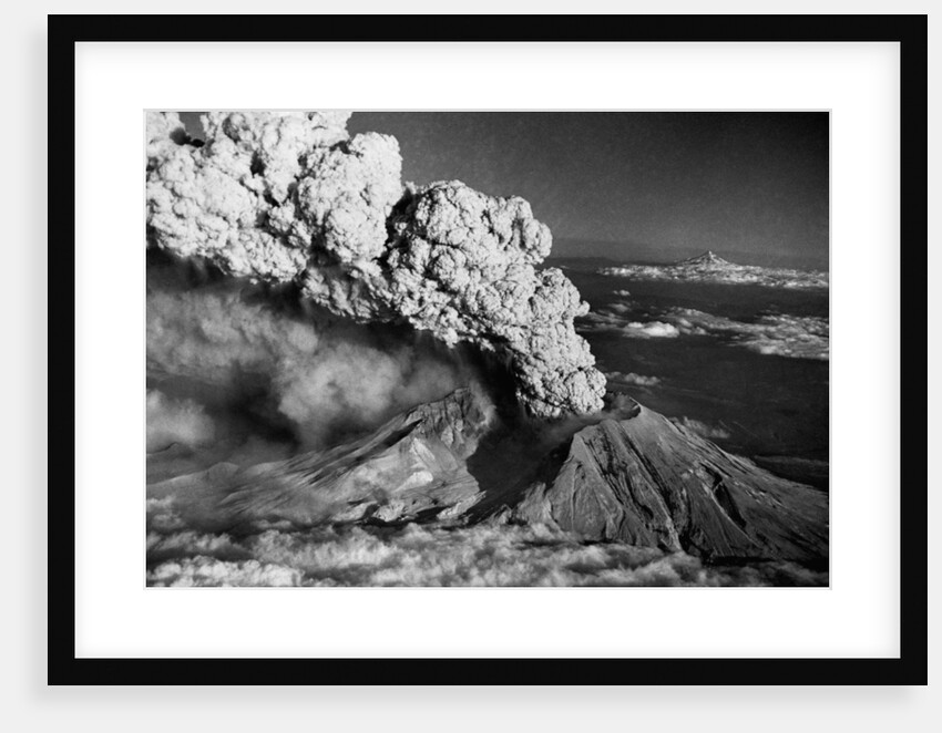 Mount St. Helens Eruption and Mount Hood by Anonymous