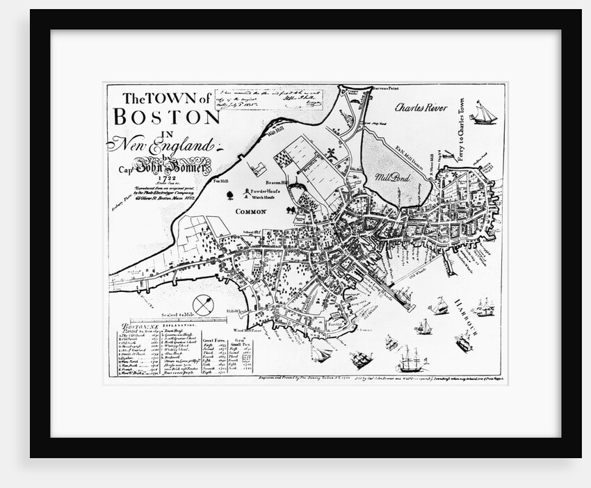 1722 Map of Boston by Corbis