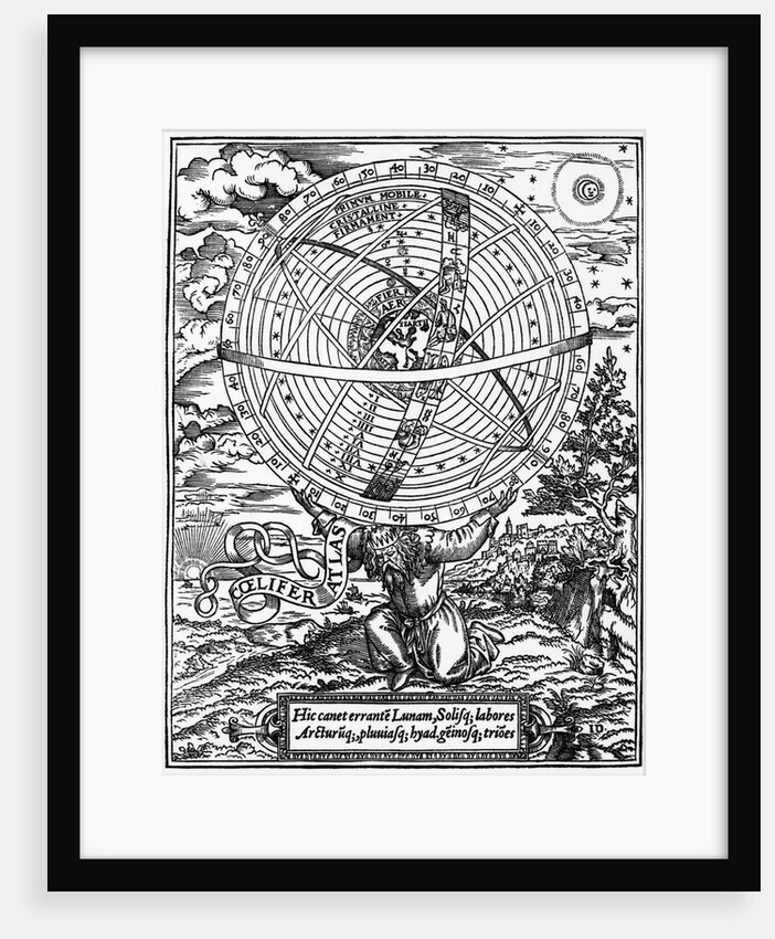 Print of Atlas Supporting a Ptolemaic Universe by Anonymous
