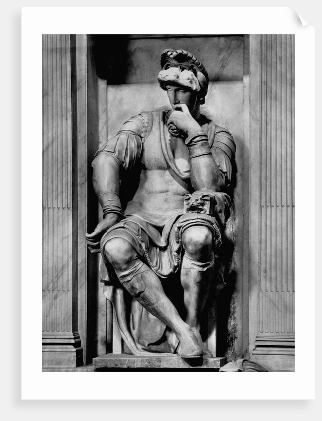 Detail of Lorenzo de' Medici from the Tomb of Lorenzo de' Medici by Michelangelo Buonarroti