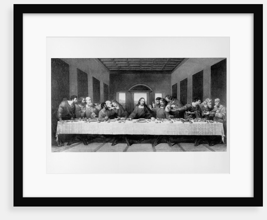 The Last Supper. an engraving of Leonardo da Vinci's famous painting. at S. Maria delle Grazie, Mila by Anonymous