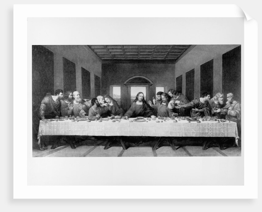 The Last Supper. an engraving of Leonardo da Vinci's famous painting. at S. Maria delle Grazie, Mila by Anonymous