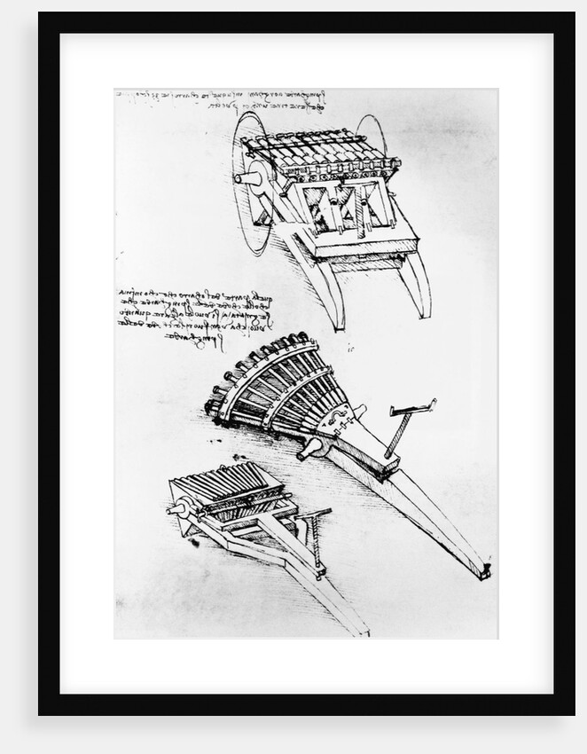 Drawings of Multi-barreled Guns by Leonardo da Vinci