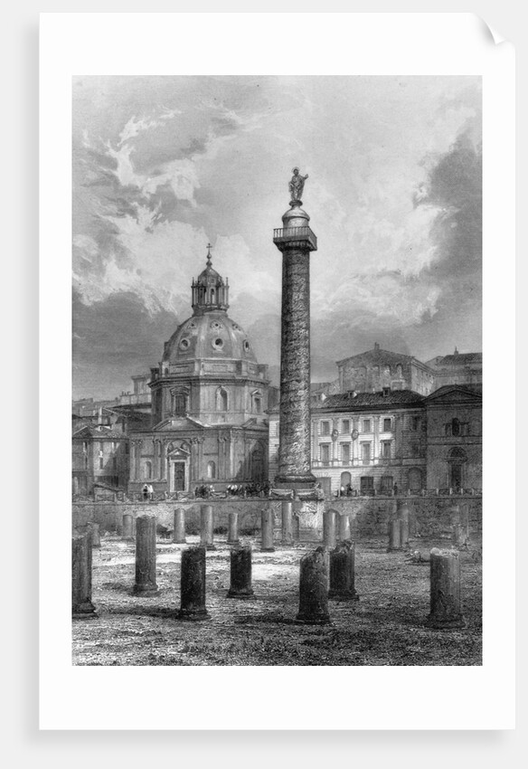 Trajan's column. Rome. Undated engraving by Anonymous