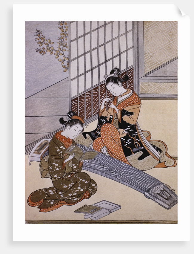 Playing the Koto by Suzuki Harunobu