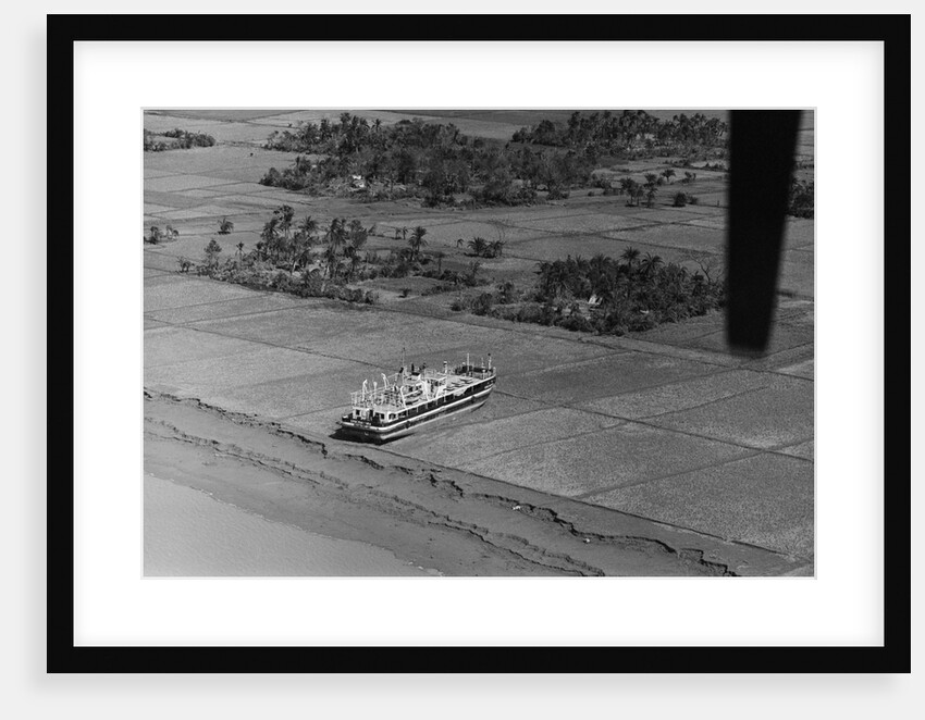 Steamer Beached on Field After Cyclone by Anonymous