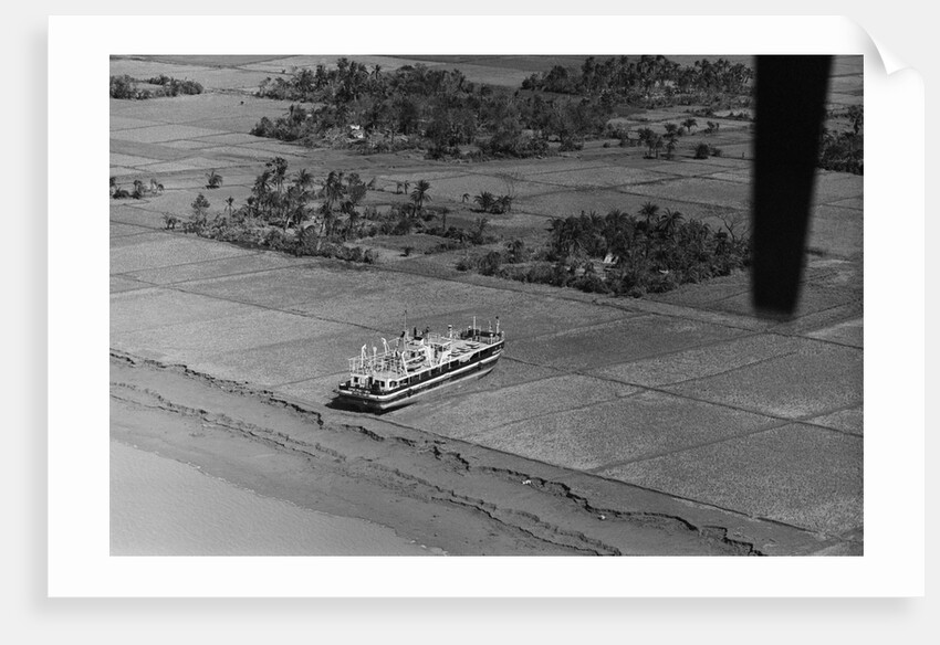Steamer Beached on Field After Cyclone by Anonymous