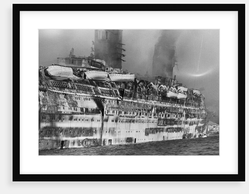 Gutted Hull Of Oceanliner, Qn. Elizabeth by Anonymous