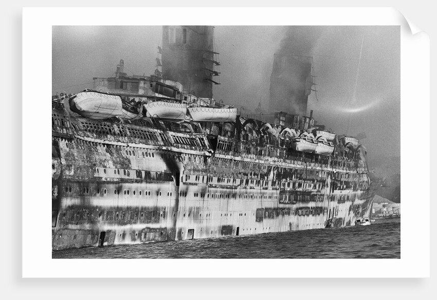 Gutted Hull Of Oceanliner, Qn. Elizabeth by Anonymous
