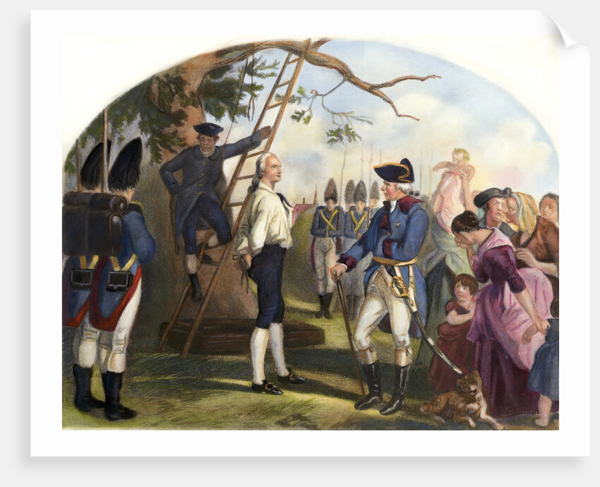 Nathan Hale Led to His Execution Illustration by Corbis