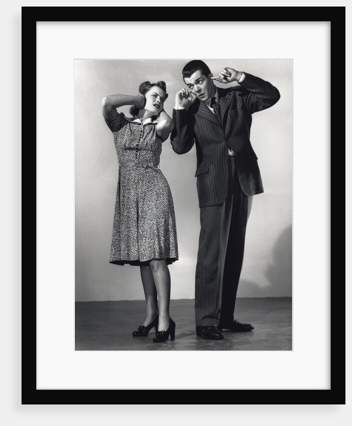 Woman and Man With Hands Over Ears by Anonymous