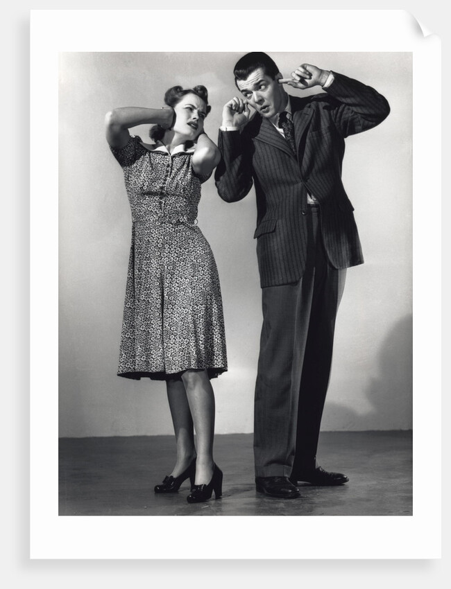 Woman and Man With Hands Over Ears by Anonymous