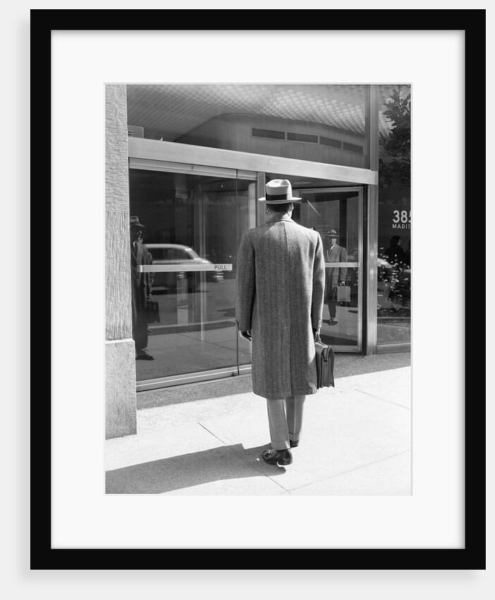 Salesman in Front of Office Building by Anonymous