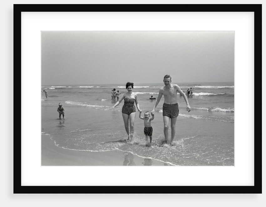 Family Walking on the Beach by Anonymous