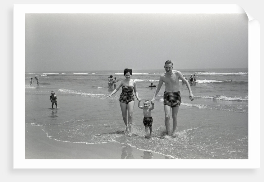 Family Walking on the Beach by Anonymous