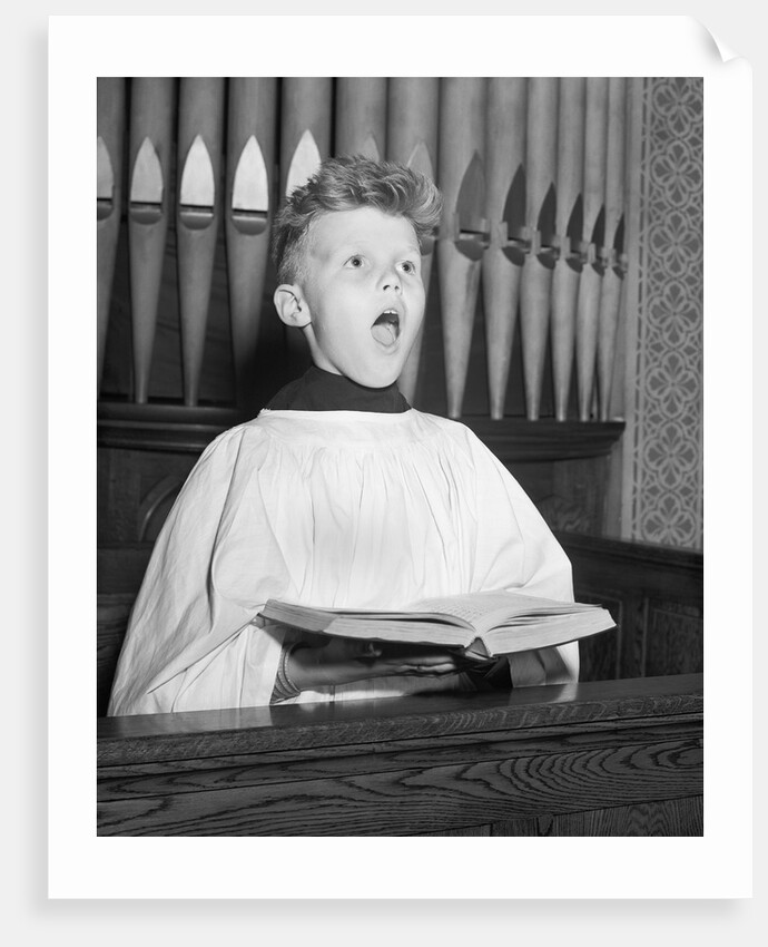 Young Choirboy Singing by Anonymous