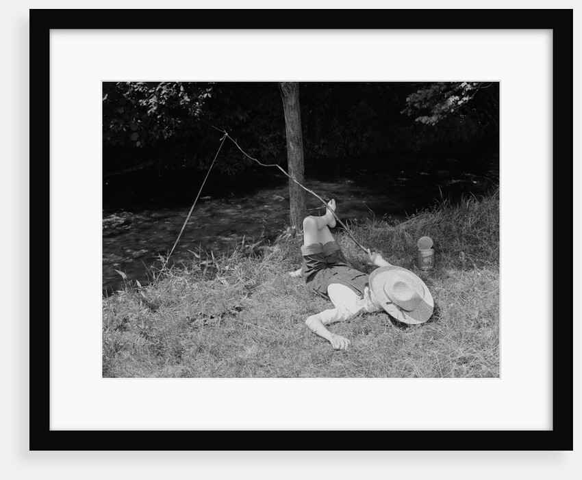 Boy Fishing in the Country by Anonymous