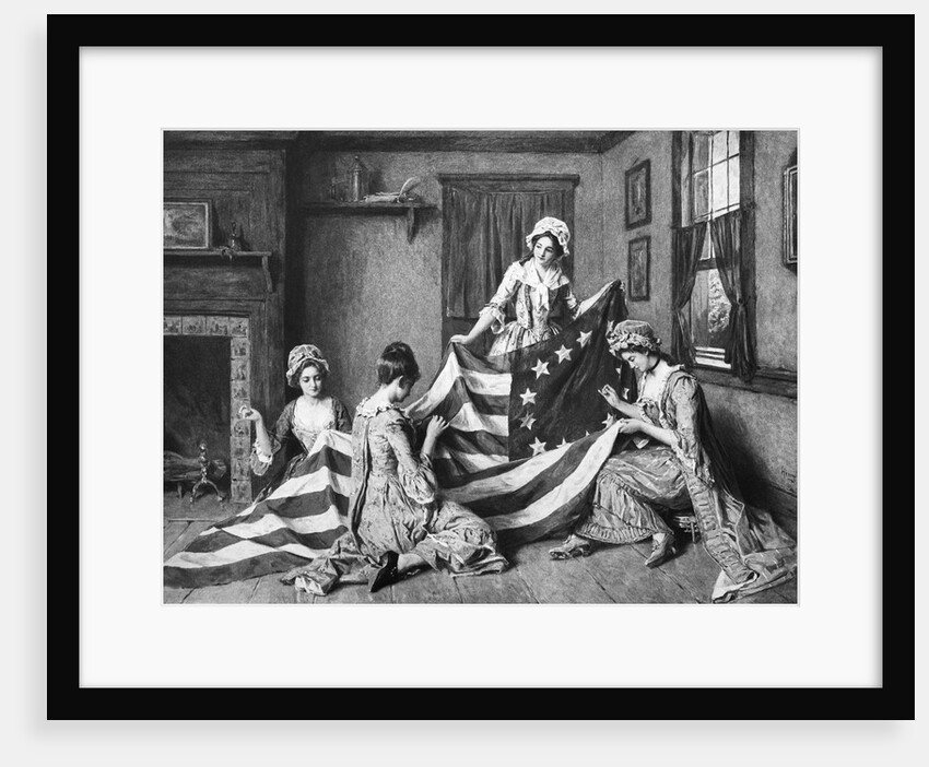 Painting of Betsy Ross with American Flag by Anonymous