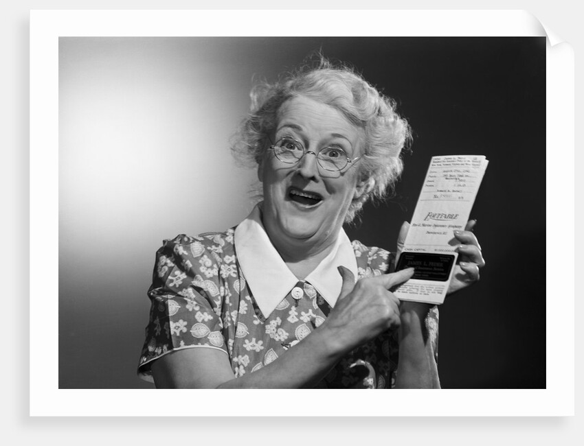 Old Woman with Excited Expression by Anonymous