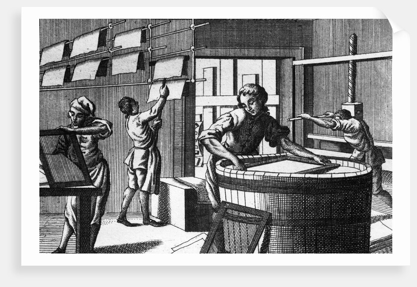 18th-Century Engraving of The Papermaker by Anonymous