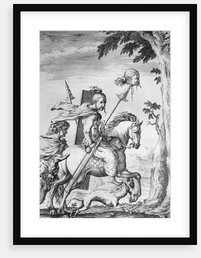 German Warrior On Horseback;Head On Pike by Anonymous