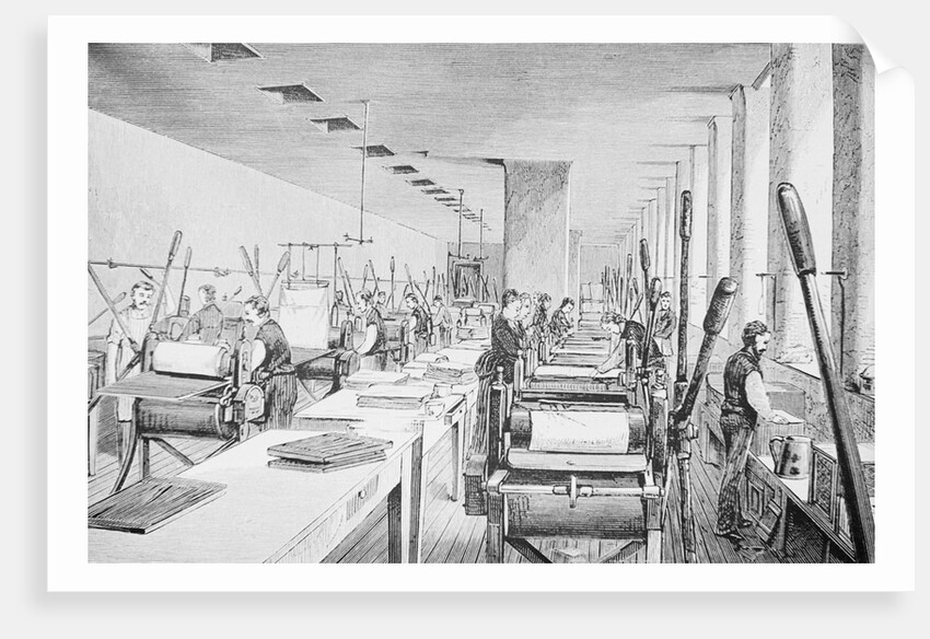 Making Money - The Room in the Treasury Building Where the Greenbacks Are Printed Illustration by Anonymous