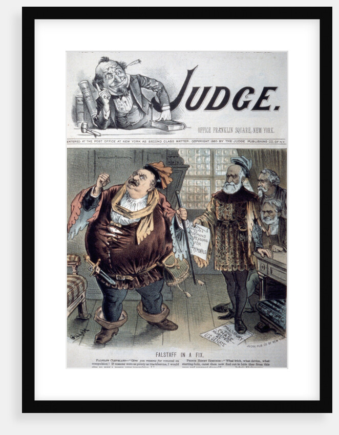 Political Cartoon "Falstaff in a Fix" on the Cover of Judge Magazine by Anonymous