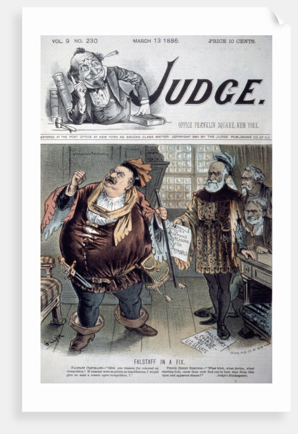 Political Cartoon "Falstaff in a Fix" on the Cover of Judge Magazine by Anonymous