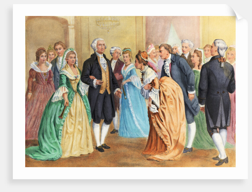 George and Martha Washington at Presidential Reception by Anonymous