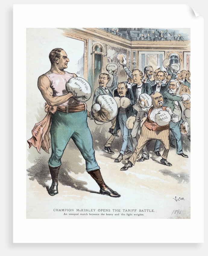 Political Cartoon of President McKinley Boxing by Anonymous