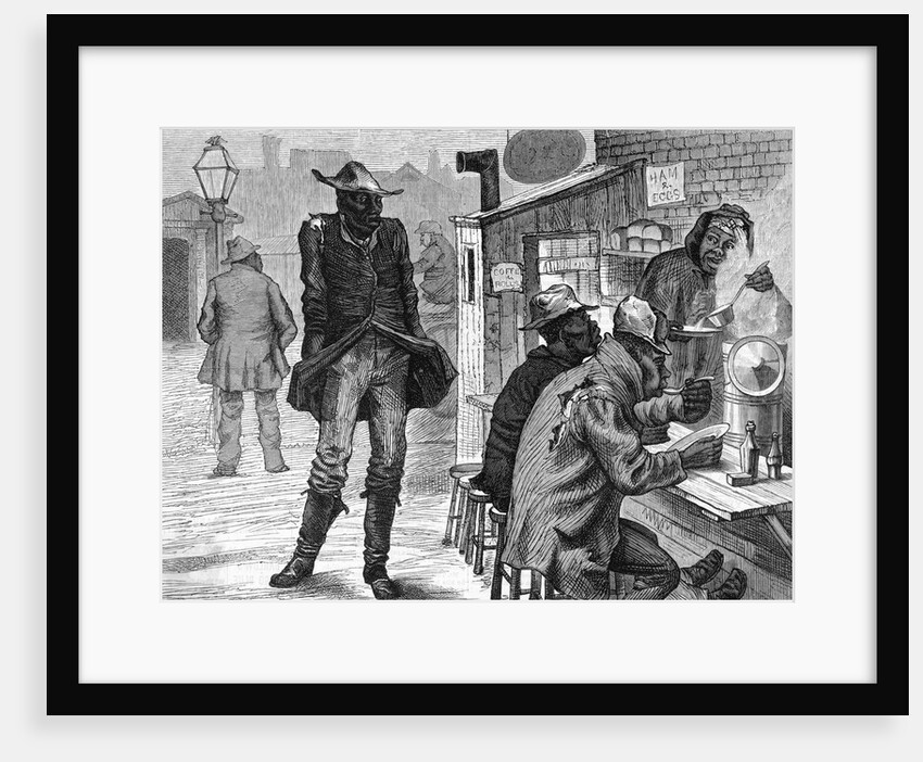 Hungry Black Man At Open Food Stand by Anonymous