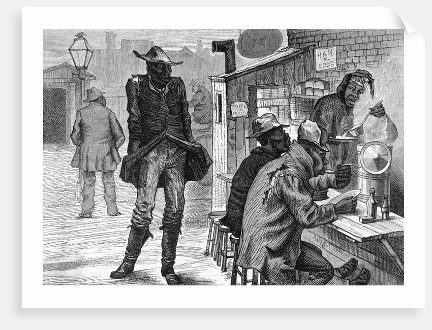 Hungry Black Man At Open Food Stand by Anonymous