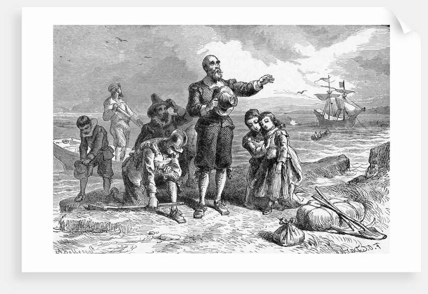 Illustration of the Landing of The Pilgrims by Anonymous