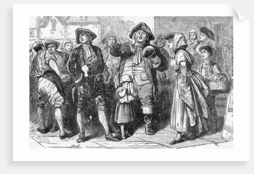 The Town Crier In Boston, Last Century by Anonymous