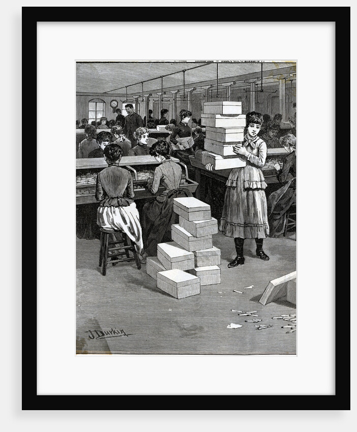 Girl Carrying Boxes; Cigarette Factory by Anonymous
