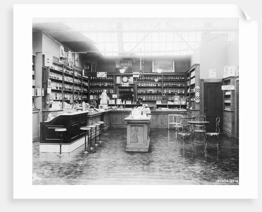 Soda Fountain in Drug Store by Anonymous