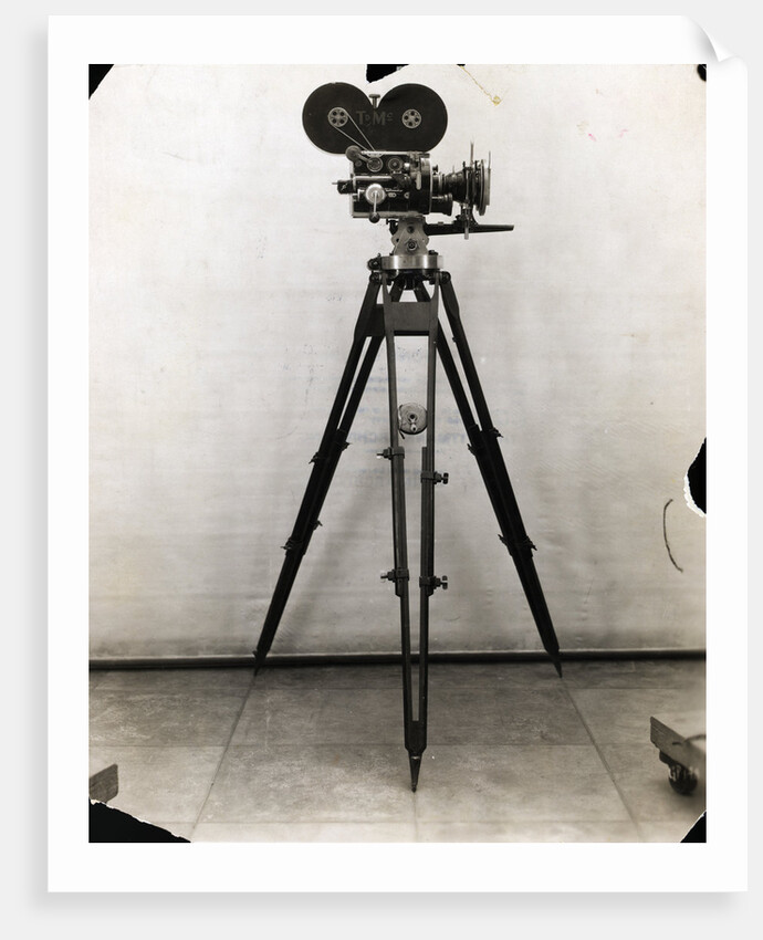 Early Movie Camera on Tripod by Anonymous