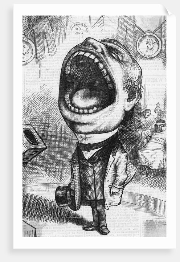 Mouthpiece Cartoon; Woodcut by Anonymous