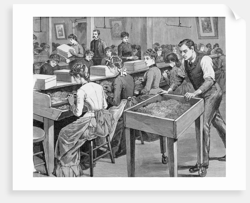 Cigarette Factory With Women Working by Anonymous