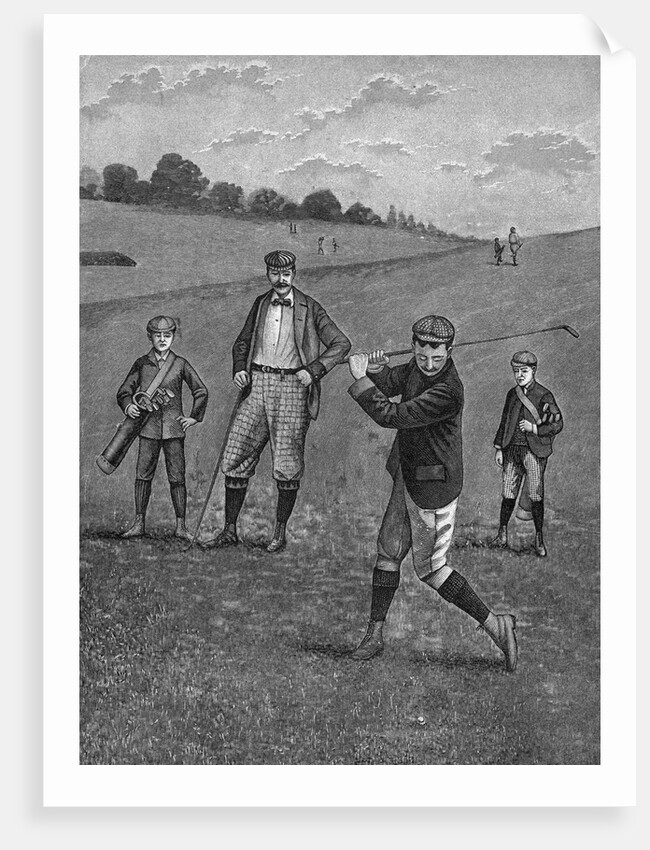 Men In Knickers Playing A Game Of Golf by Anonymous