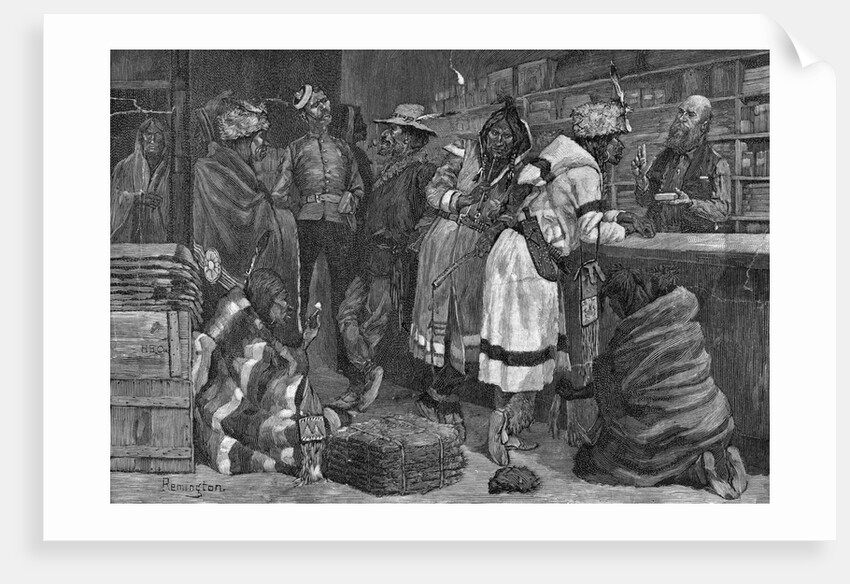 Sketch in a Hudson Bay Company Trading Store by Frederick Remington