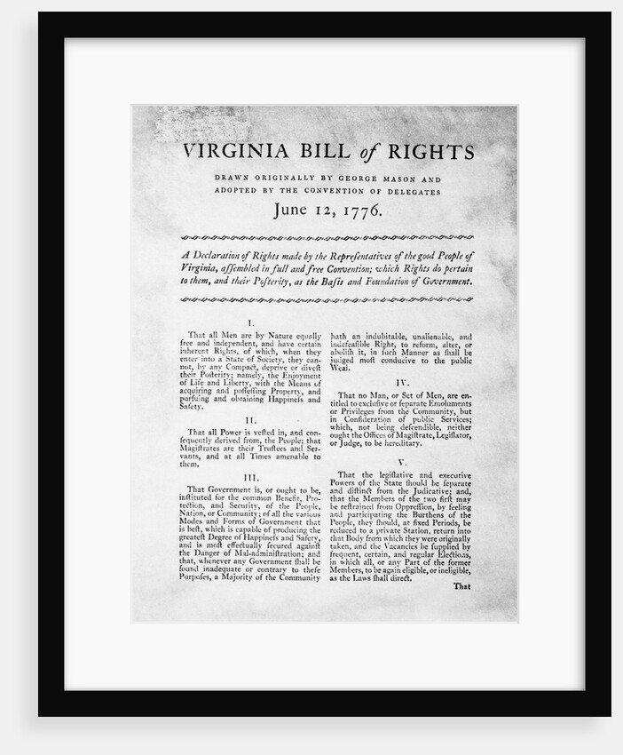 Bill of Rights of the State of Virginia by Anonymous