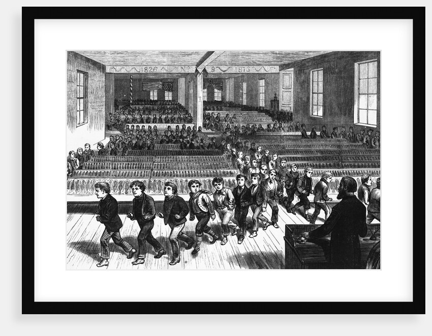 Engraving Of Fire Escape Drill by Anonymous