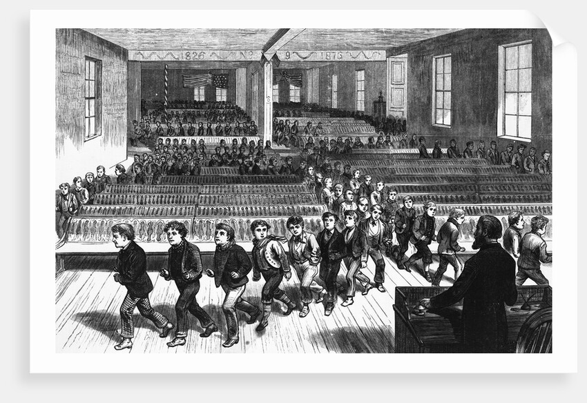 Engraving Of Fire Escape Drill by Anonymous