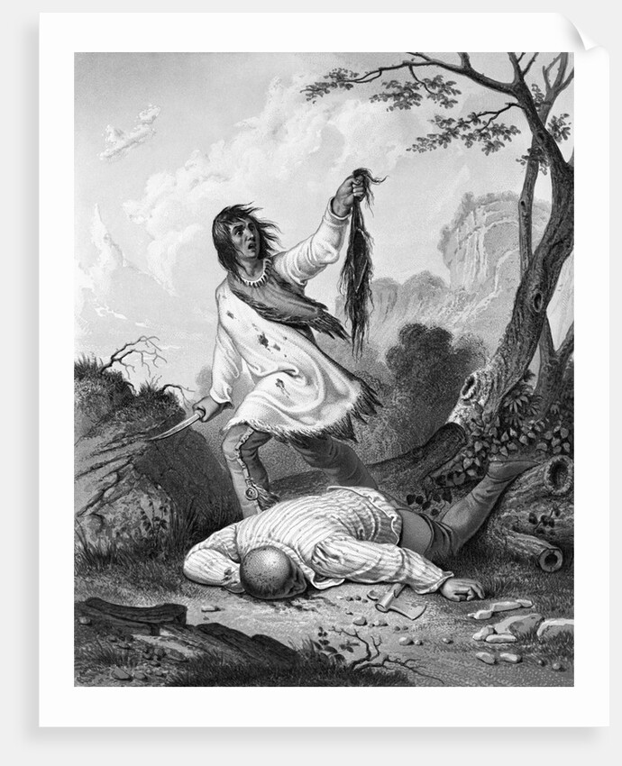 Indian Scalping Man; Lithograph by Anonymous