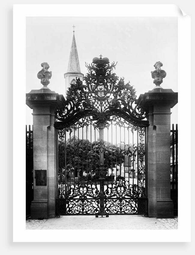 Castle Gate with Ornate Ironwork by Anonymous