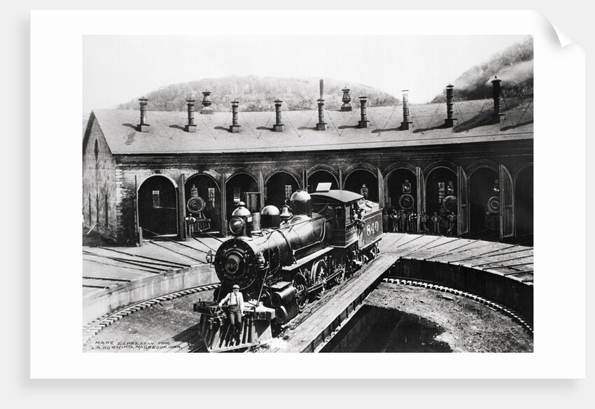 Round House With Train In Center by Anonymous